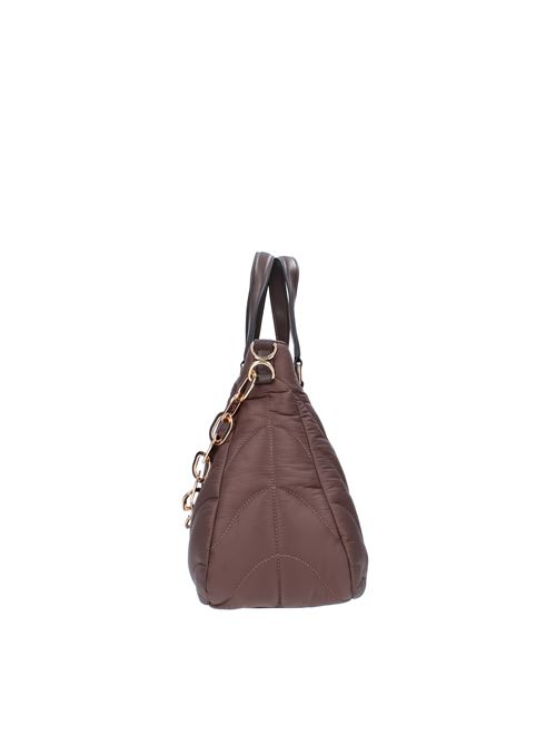 Fabric and faux leather bag LA CARRIE | 122M-VM-253-NYSMARRONE SCURO