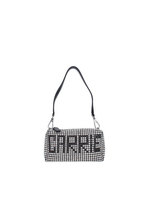 Faux leather and rhinestone clutches LA CARRIE | 122M-YM-380-SYNCRISTALLO-NERO