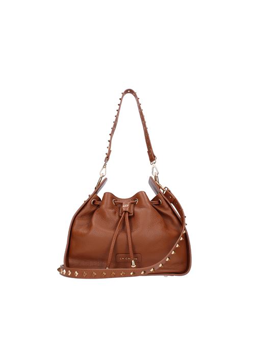 Leather bag and studs LA CARRIE | 122P-MB-100-TBLCUOIO