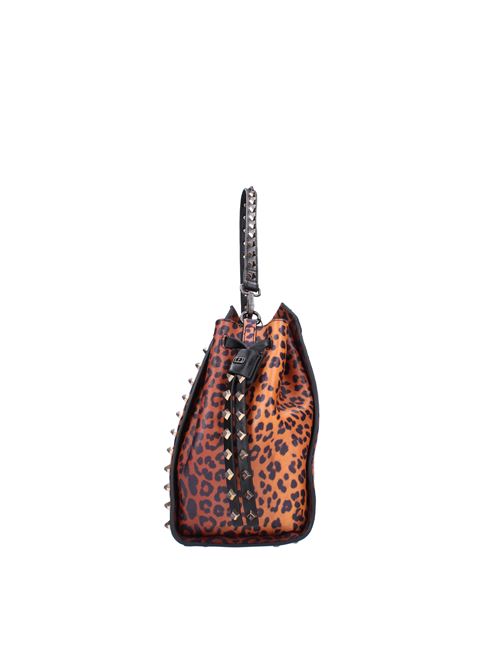 Leather and studded bag LA CARRIE | 122P-ZS-110-LEALEOPARDATO