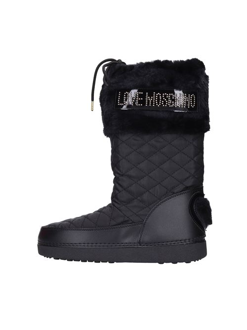 Faux fur and fabric Après-ski boots LOVE MOSCHINO | VB0015_LOMONERO