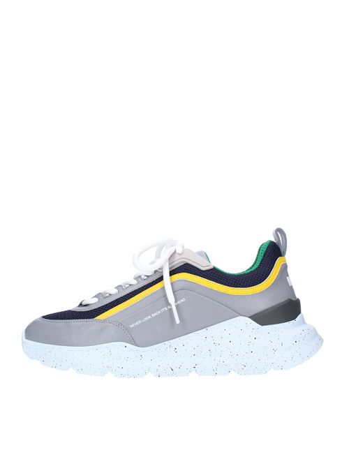 Trainers model 3040MS211 in leather and fabric MSGM | 3040MS211 169 96GRIGIO-GIALLO-BLU
