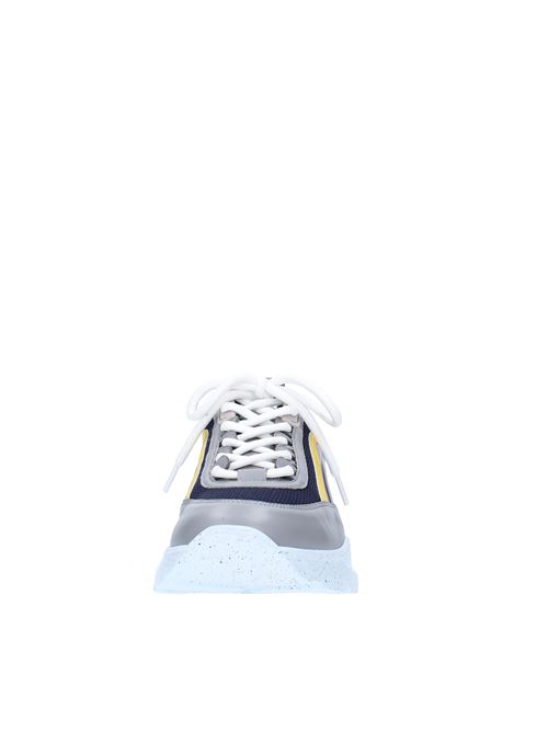 Trainers model 3040MS211 in leather and fabric MSGM | 3040MS211 169 96GRIGIO-GIALLO-BLU