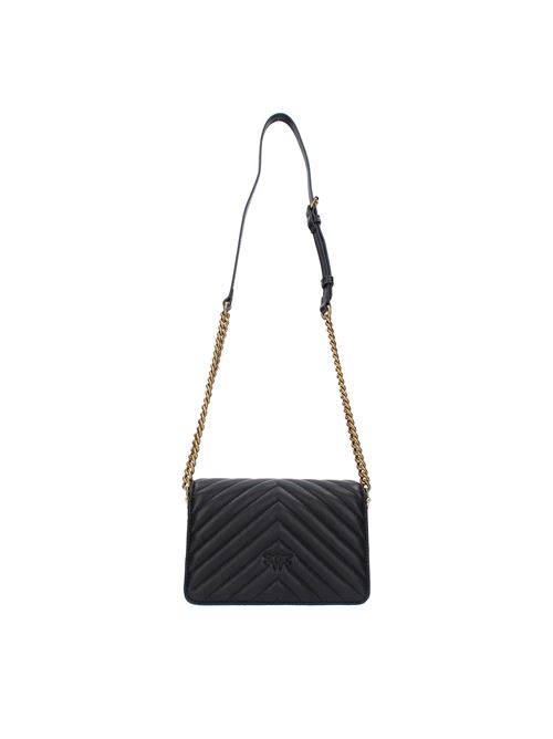 Clutch - Love Click Mini shoulder bag in leather PINKO | 100067A0GKNERO-ORO ANTICO