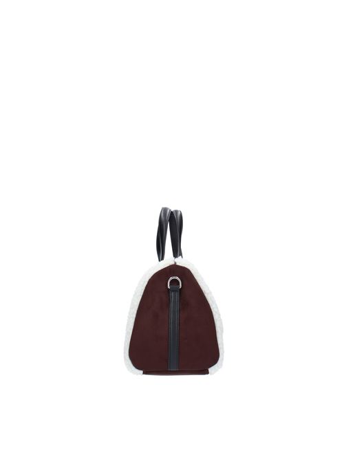 Fluffy bag in faux suede and fabric REBELLE | FLUFFY BOWLINGSEQUOIA