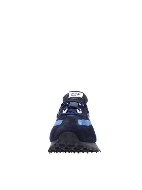 Sneakers modello 40039M RUN OF in camoscio e tessuto RUN OF | 40039 MCELESTE-NERO