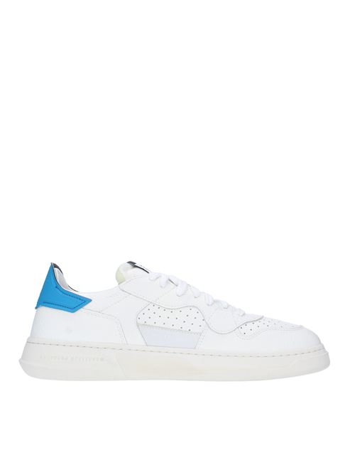 CLASS-LB RUN OF trainers in leather and fabric RUN OF | CLASS-LB MBIANCO-CELESTE
