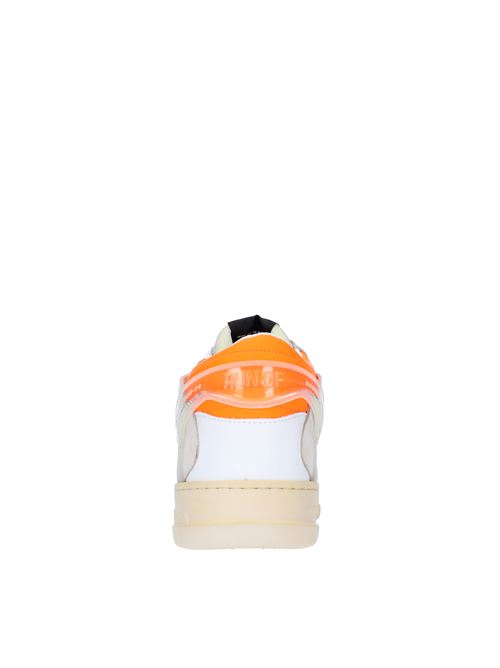 MID COMBI-AF RUN OF trainers in suede leather and fabric RUN OF | MID COMBI-AF MBIANCO-ARANCIO