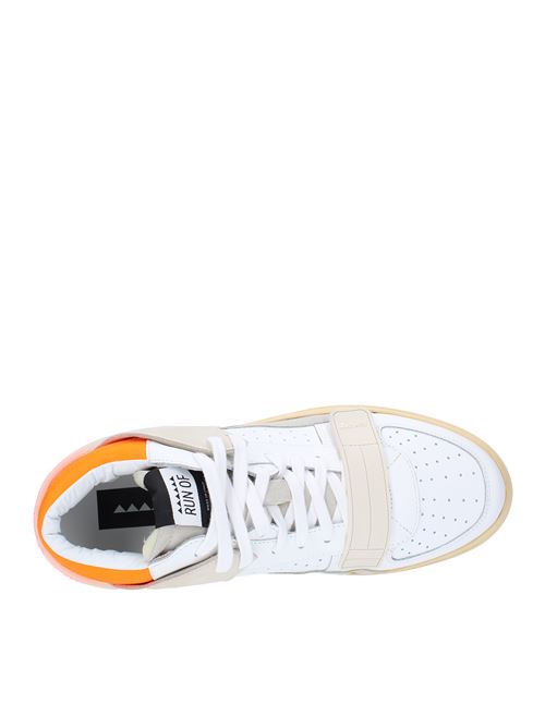 MID COMBI-AF RUN OF trainers in suede leather and fabric RUN OF | MID COMBI-AF MBIANCO-ARANCIO