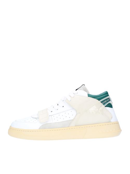 MID COMBI-AV RUN OF trainers in suede leather and fabric RUN OF | MID COMBI-AV MBIANCO-VERDE