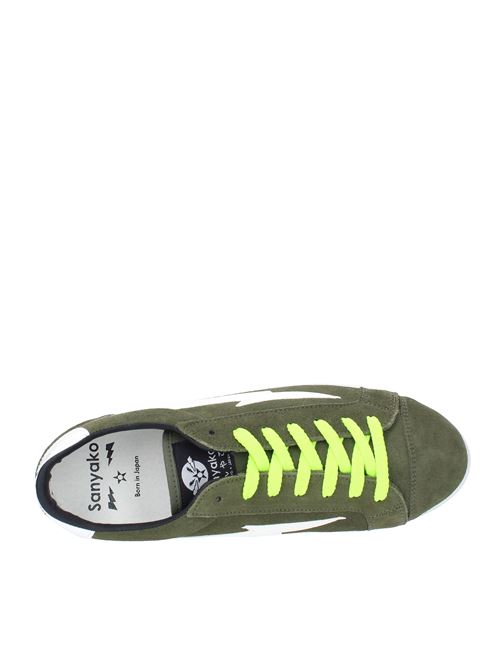 Sneakers modello THUP027 in camoscio e tessuto SANYAKO | THUP027VERDE-BIANCO