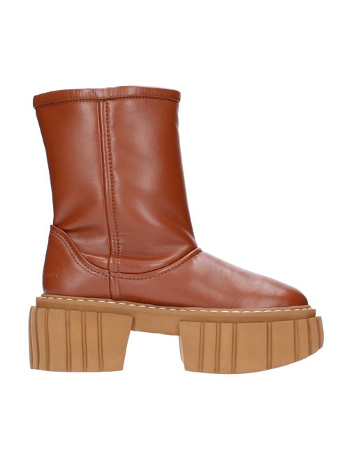Faux leather wedge ankle boots. STELLA MC CARTNEY | 800398 KP001CUOIO