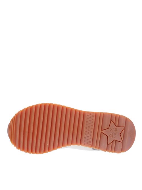 Sneakers in pelle camoscio e tessuto SUN68 | Z4221131 BIANCO PANNA