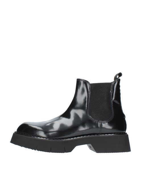 Beatles ankle boots model SCOTT030 in leather and fabric THE ANTIPODE | SCOTT 030NERO