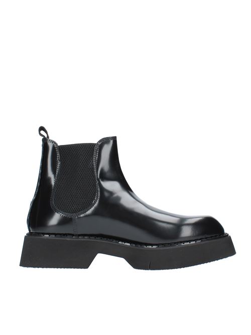 Beatles ankle boots model SCOTT030 in leather and fabric THE ANTIPODE | SCOTT 030NERO