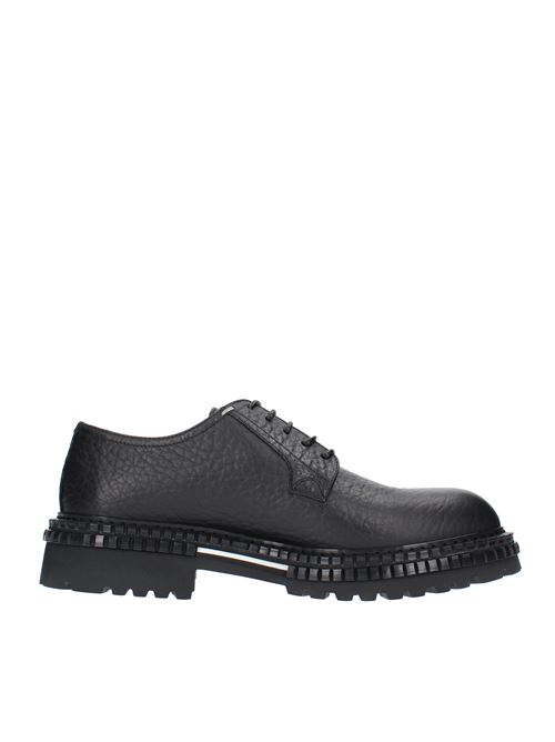 Hammered leather lace-up shoes model WILLI141 THE ANTIPODE | WILLI141NERO