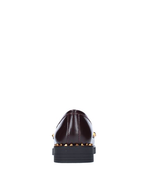 ASH moccasins model WHISPER STUDS in leather and gold studs ASH | WHISPERSTU03BORDEAUX