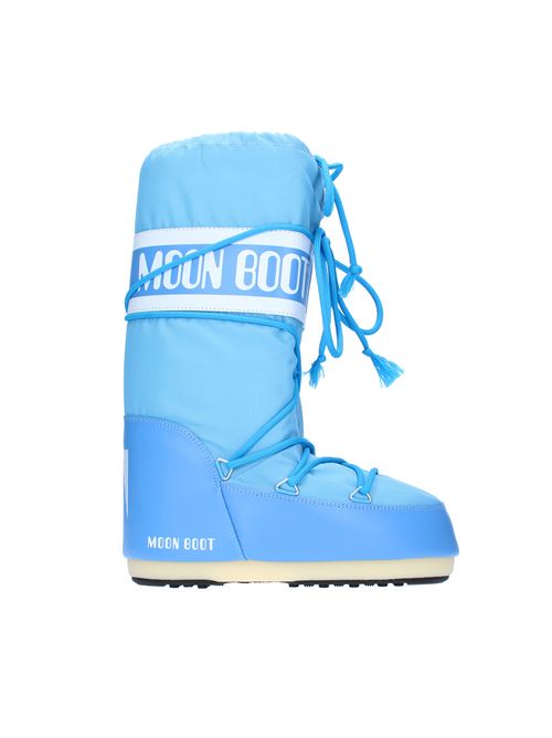 Snow boots model ICON NYLON MOON BOOT made of water-repellent technical nylon. Internal wedge MOON BOOT | 140044BLU ALASKA