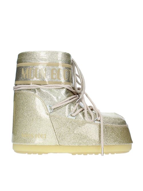 Snow boots model ICON LOW GLITTER MOON BOOT made of water-repellent technical nylon MOON BOOT | 140944ORO-GLITTER