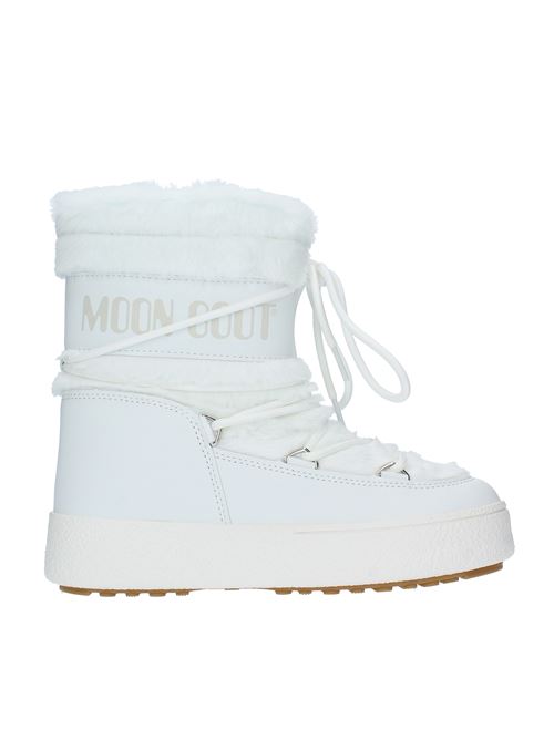 Snow boots model LTRACK FAUX FUR MOON BOOT in faux fur and water-repellent technical nylon MOON BOOT | 245013BIANCO