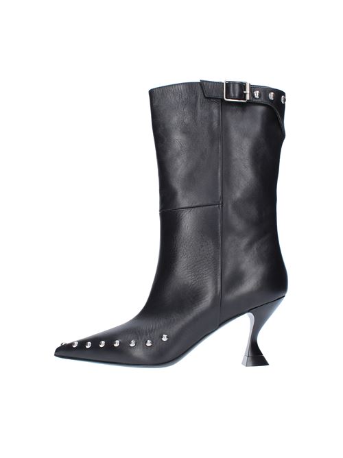 Ankle boots in leather and silver studs STRATEGIA | A5446NERO