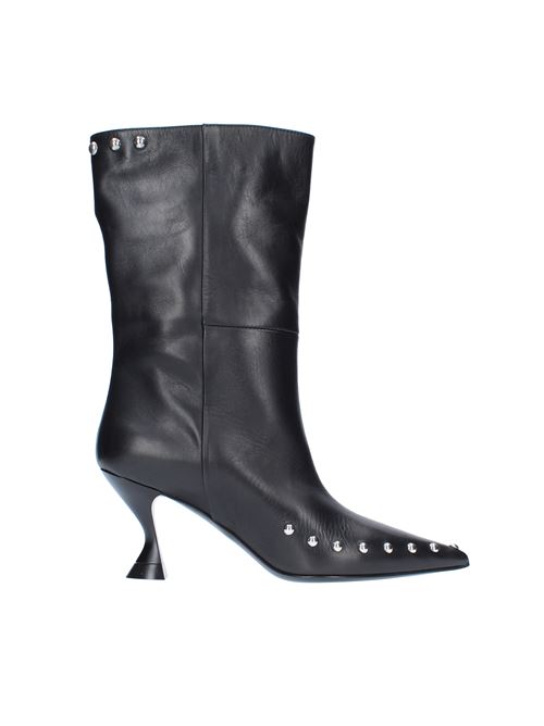 Ankle boots in leather and silver studs STRATEGIA | A5446NERO