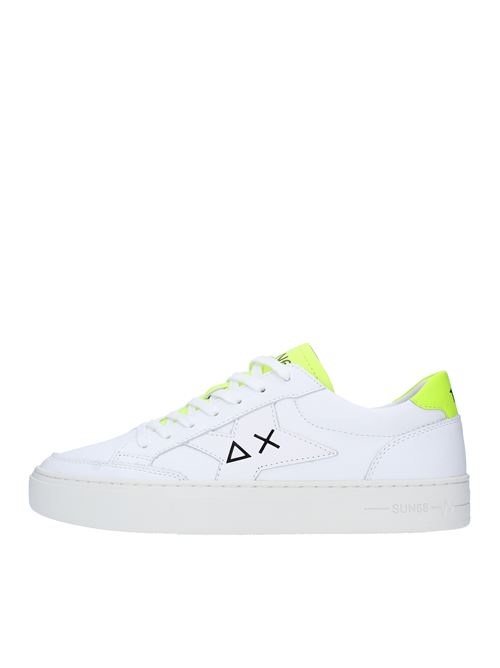 Z43125 SUN68 trainers in leather and eco-leather SUN68 | Z43125BIANCO-GIALLO FLUO