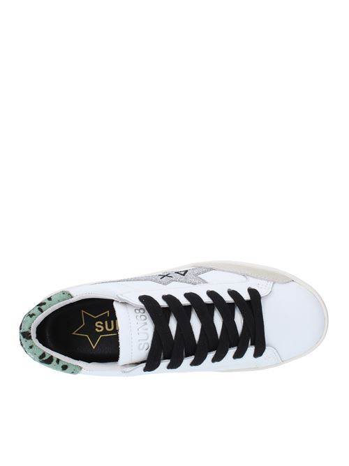 Leather and fabric trainers SUN68 | Z43221BIANCO-ARGENTO