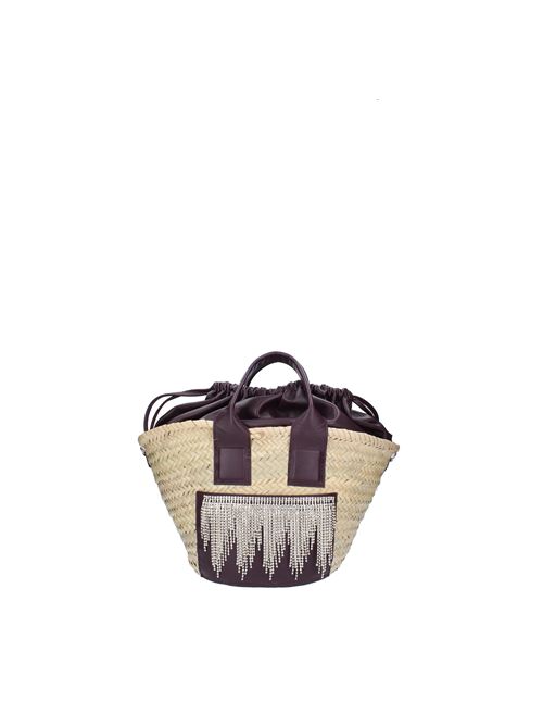 NIMA BIG Gedebe bag in raffia and nappa leather GEDEBE | ABS192_GEDEMULTICOLORE