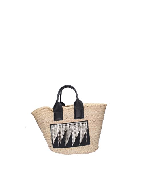 NIMA BIG Gedebe bag in raffia and nappa leather GEDEBE | ABS193_GEDEMULTICOLORE