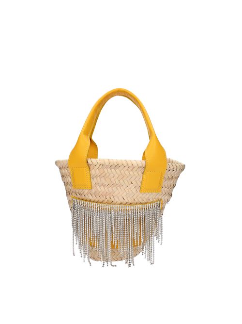Gedebe NIMA bag in raffia and nappa leather GEDEBE | ABS213_GEDEMULTICOLORE