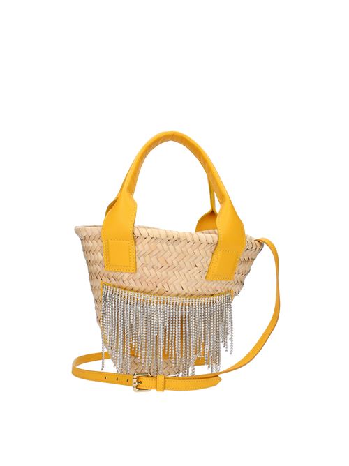 Gedebe NIMA bag in raffia and nappa leather GEDEBE | ABS213_GEDEMULTICOLORE