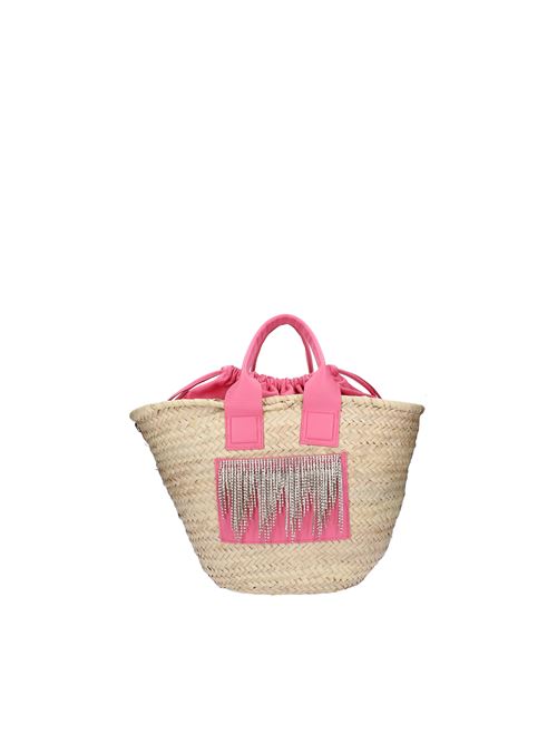 NIMA BIG Gedebe bag in raffia and nappa leather.  GEDEBE | ABS237_GEDEMULTICOLORE