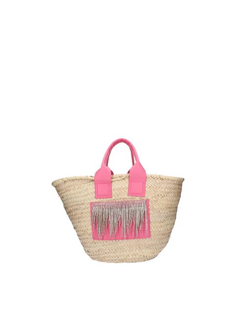 NIMA BIG Gedebe bag in raffia and nappa leather.  GEDEBE | ABS237_GEDEMULTICOLORE