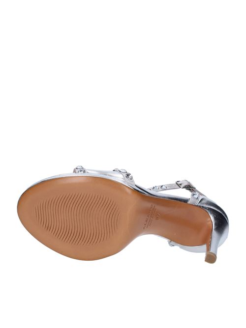 Leather and rhinestone sandals ALBANO | 4001METALLIZZATO ARGENTO