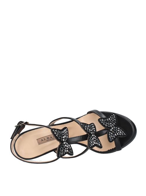Faux leather sandals with Swarovski crystals ALBANO | VD0560NERO