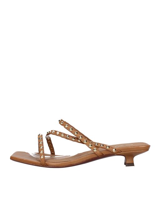 Leather and studded mules ASH | VD1072MARRONE