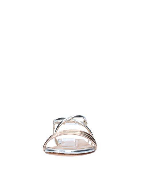 Faux leather flat sandals BAILLY | 011ARGENTO