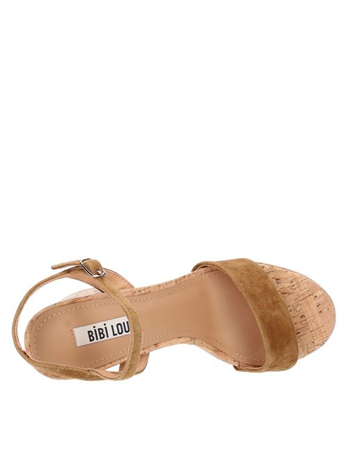 Suede and cork platform sandals BIBI LOU | 645P30VKMARRONE CAMMELLO
