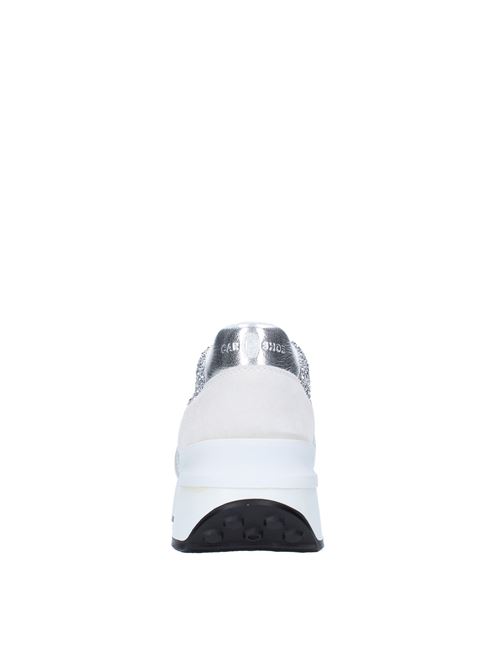 Sneakers in camoscio e glitter CAR SHOE | KDE540BIANCO-ARGENTO
