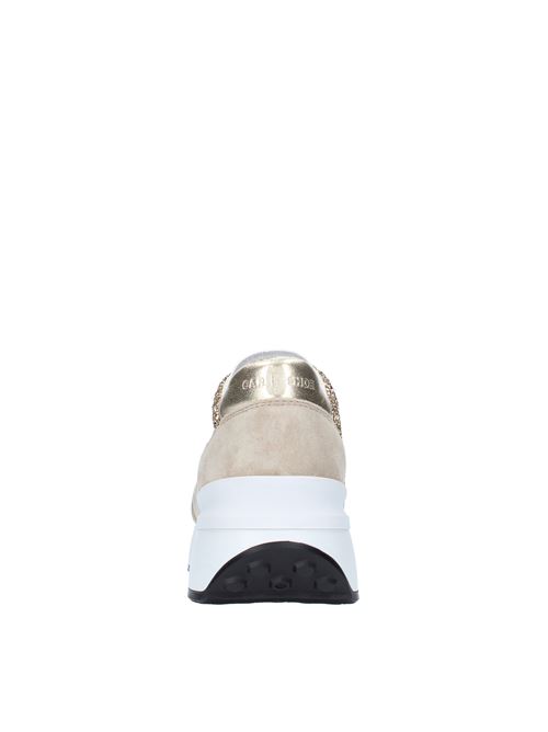 Sneakers in camoscio e glitter CAR SHOE | KDE540BIANCO-PLATINO
