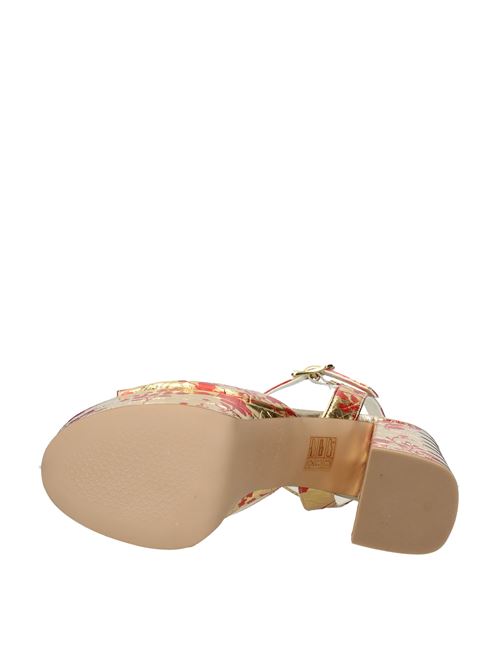 Coconut print leather platform sandals CARMENS | VD0393ORO ROSSO