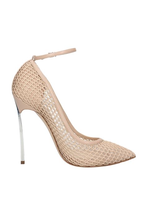 Blade pumps in leather and fabric CASADEI | VD0005Toffee/nude