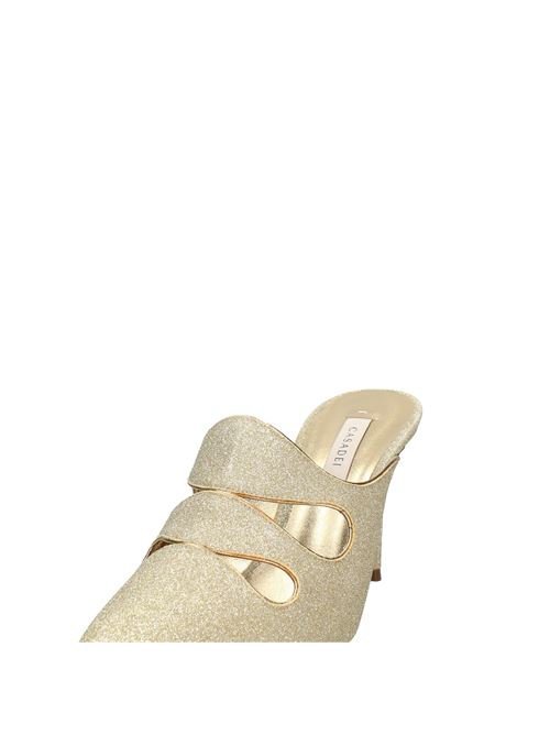 Sabot mules made of leather and glitter CASADEI | VD0021ORO GLITTER