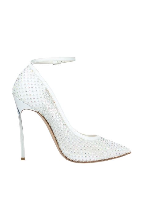 Blade pumps made of leather fabric and rhinestones CASADEI | VD0053BIANCO-STRASS