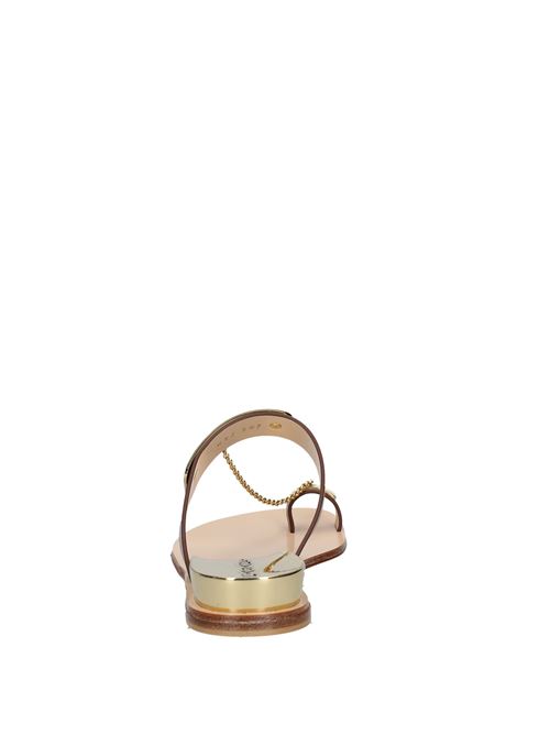 Leather and metal thong sandals CASADEI | VD0080MARRONE/ORO
