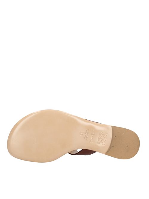 Sandali infradito in pelle e metallo CASADEI | VD0080MARRONE/ORO