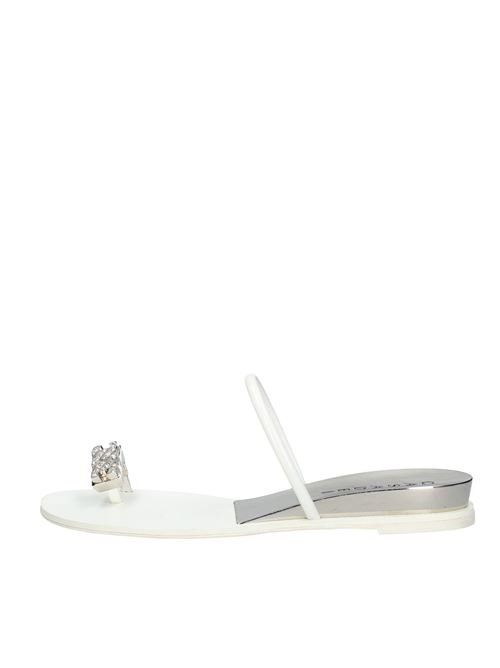 Metal and rhinestone leather thong sandals CASADEI | VD0082BIANCO