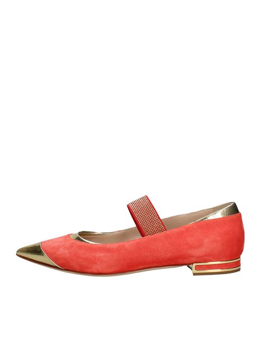 Suede and leather ballet flats CASADEI | VD0083ROSSO/ORO