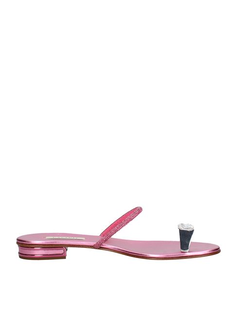 Metal and rhinestone leather thong sandals CASADEI | VD0085Optimistic pink rose